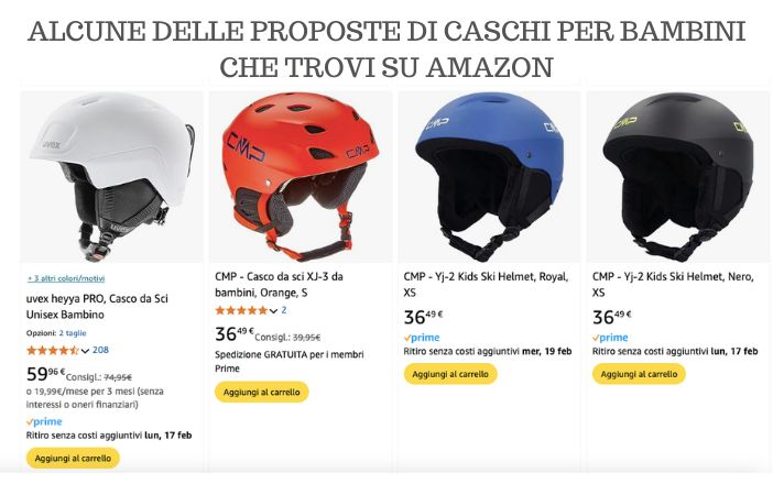 caschi da sci bambino